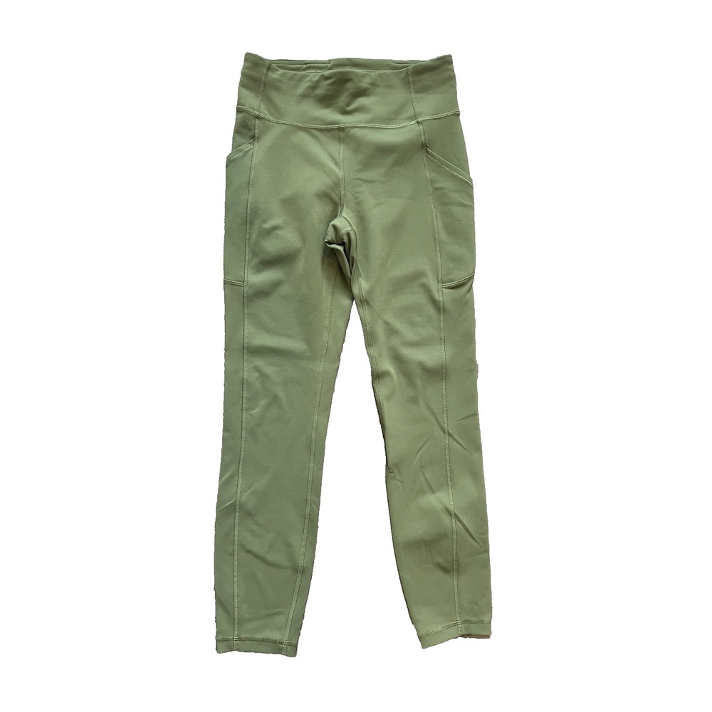 Lululemon Invigorate Leggings‎ SZ 6 Green  High Rise Skinny Logo Sportwear